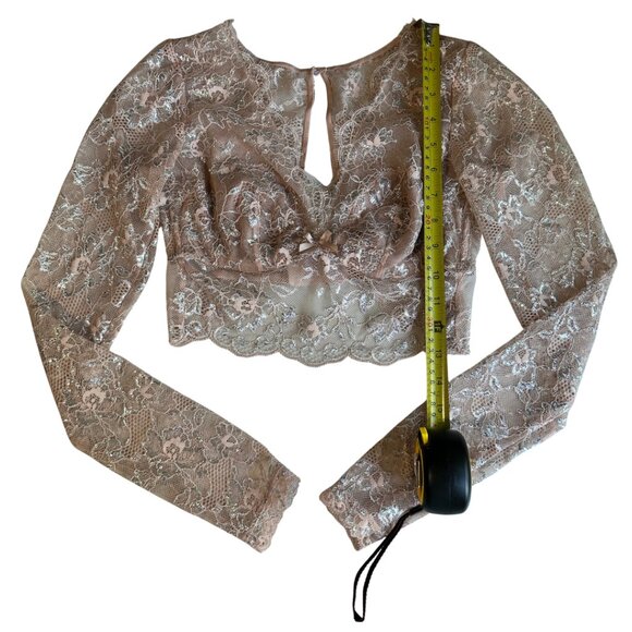 EUC! VS Dream Angels Allure Evening Blush Shimmer Long Sleeve Bra Top Size XS - Picture 13 of 16